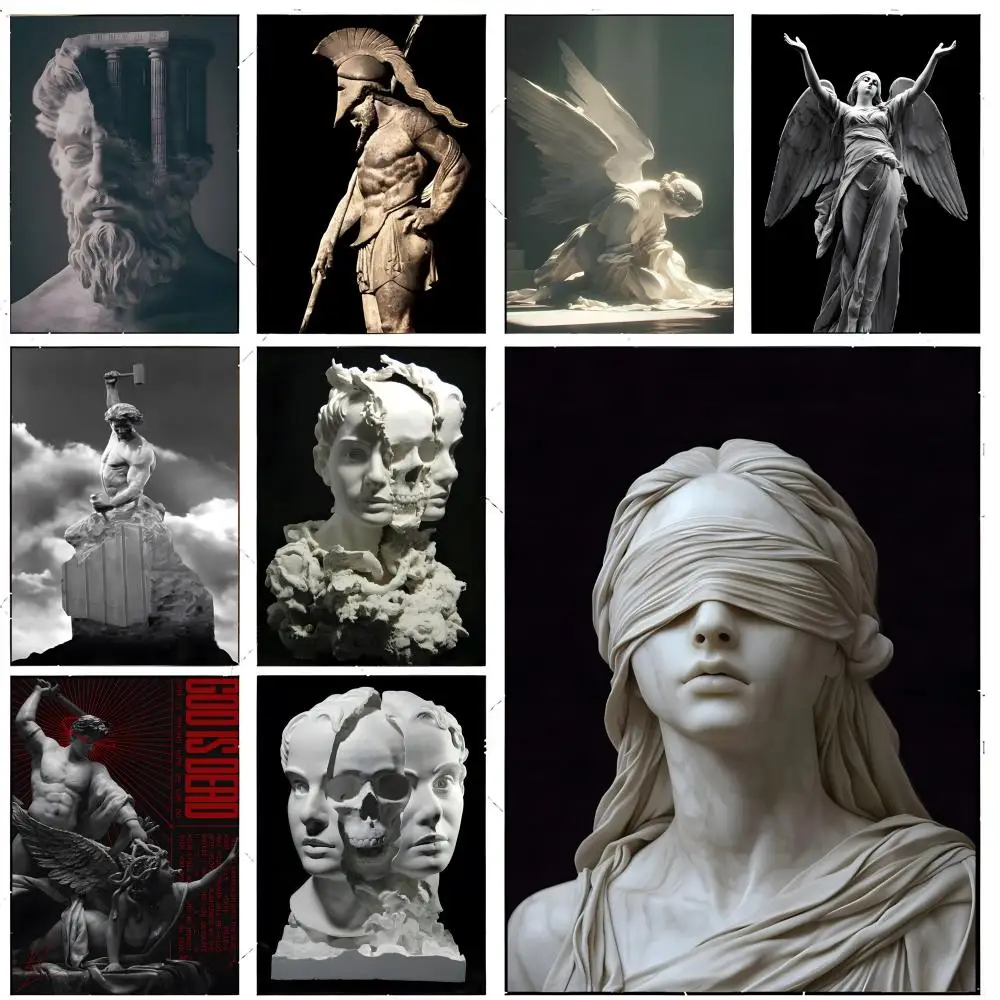 Kunstvolles klassisches S-Skulptur-Poster, Premium-Dekorationskunst und Geschenk für den Haushalt, Wohnzimmer, Heimdekoration