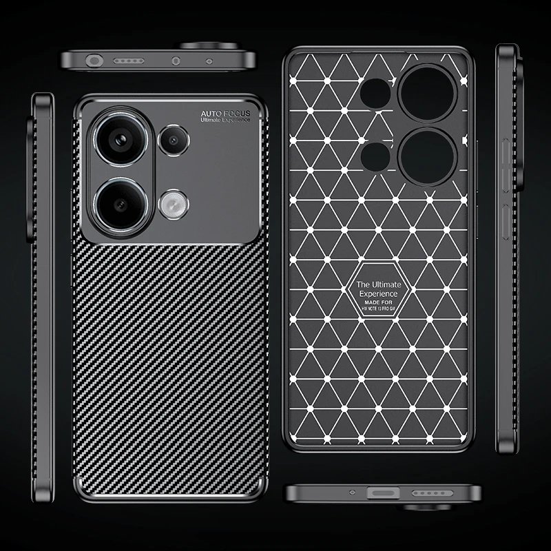 Carbon Fiber Cover For Redmi Note 13 Pro 4G Case Silicone Funda For Redmi Note 13 Pro 4G Thin Back Case For Redmi Note 13 Pro 4G