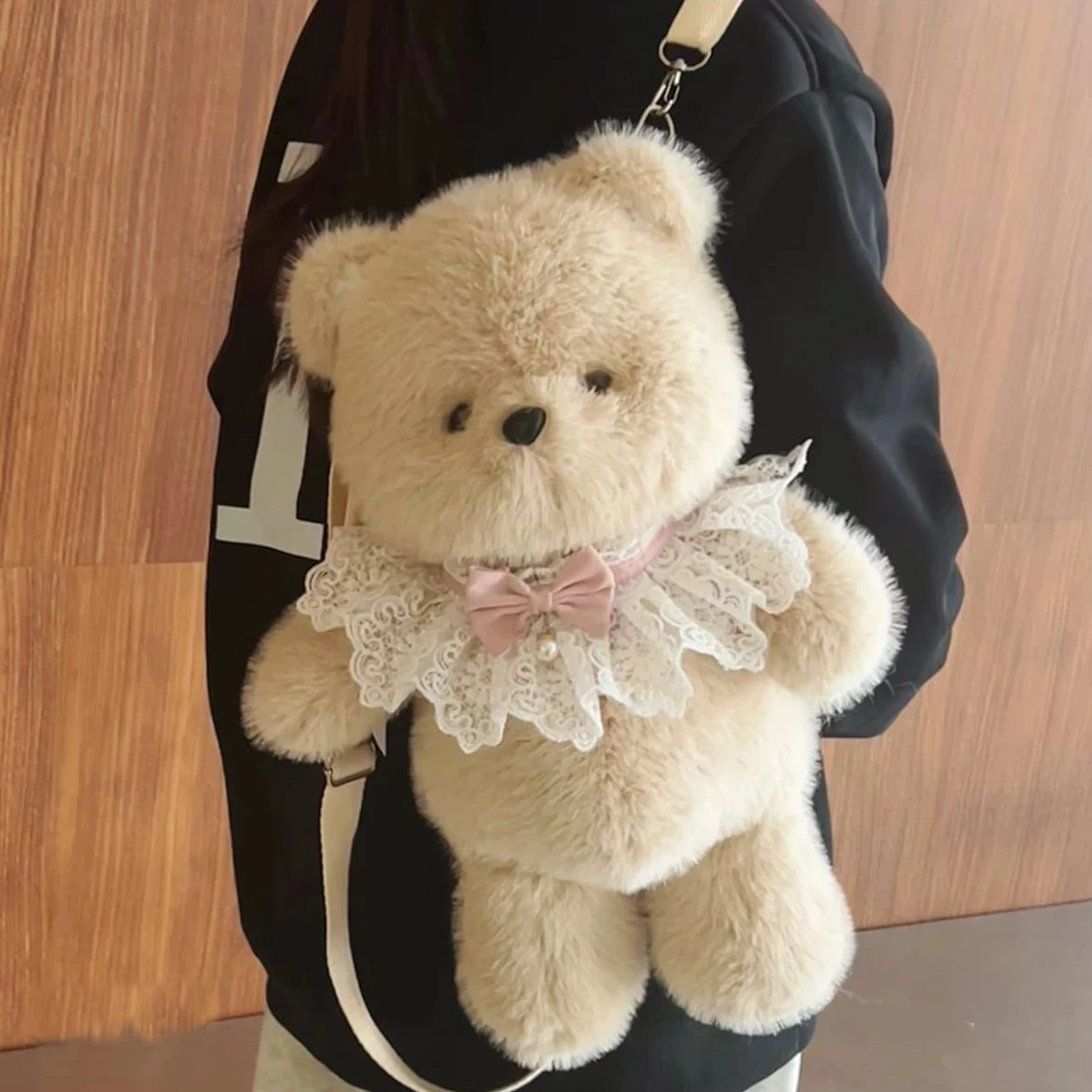 

Плюшевый рюкзак-игрушка в виде бегущей медведицы, двойная наплечная сумка для девочек, коллекционные фигурки плюшевых животных, игрушка в виде бегущей овечки