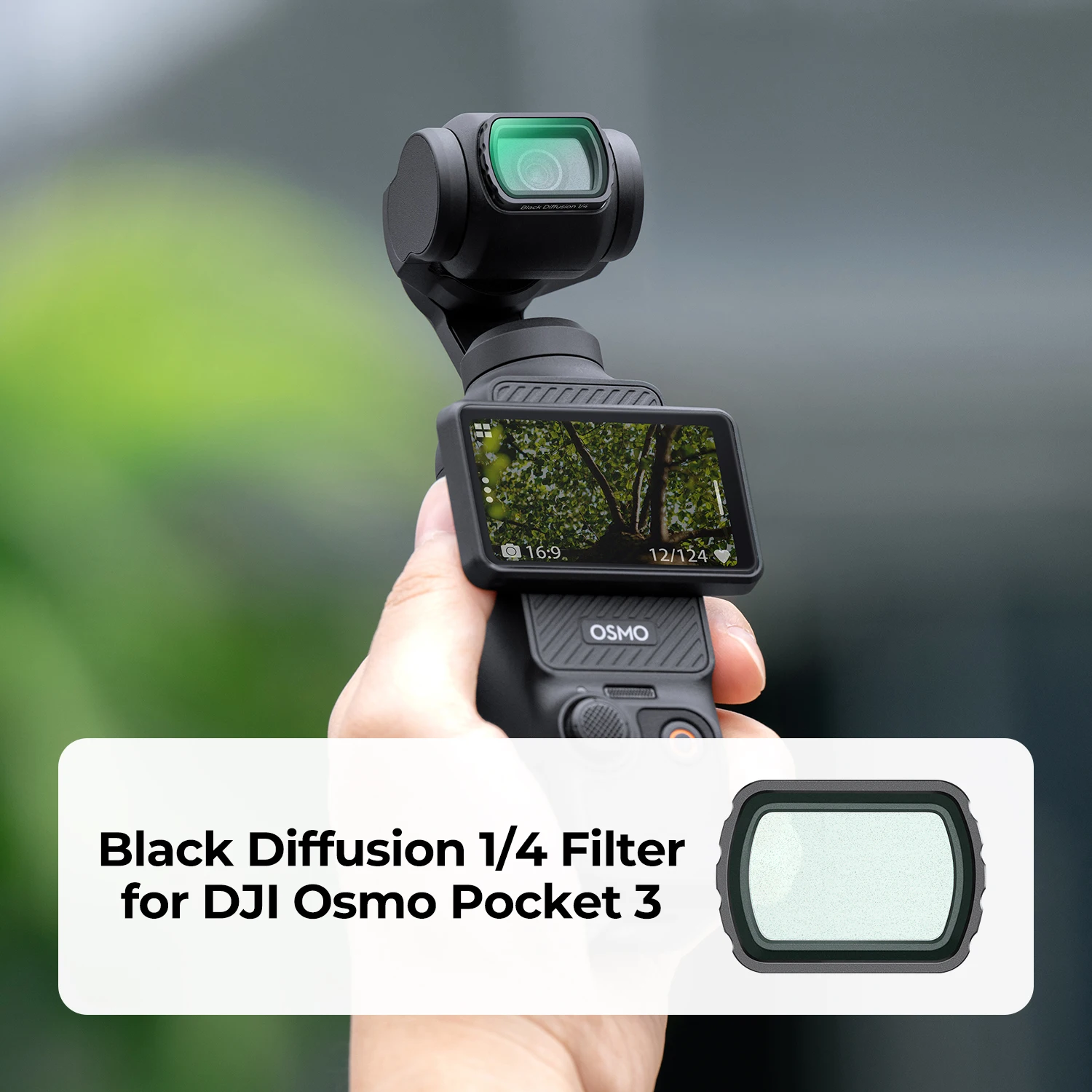 K&F Concept Black Diffusion 1/4 Filter for DJI Osmo Pocket 3 Magnetic Mist Cinematic Effect Filters 28 Layer coated