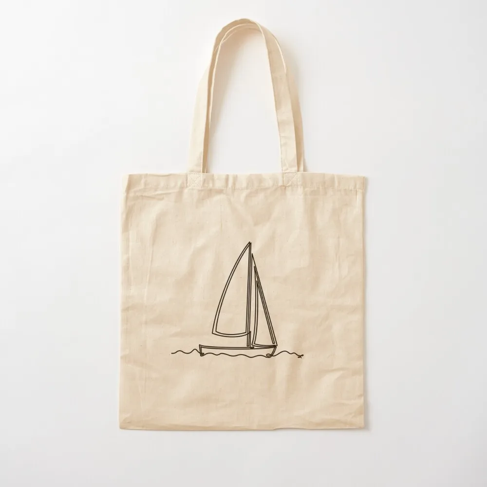 Sailboat (white design) Tote Bag sacs de shopping large tote bag handbag cute pouch bag