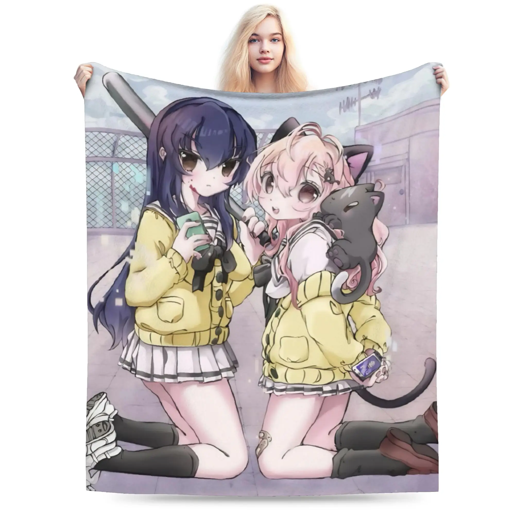 You and Me and Her A Love Story Miyuki Aoi  Print Blanket For Men Women Super Soft Cozy  Throw Blankets for Couch Multi-size