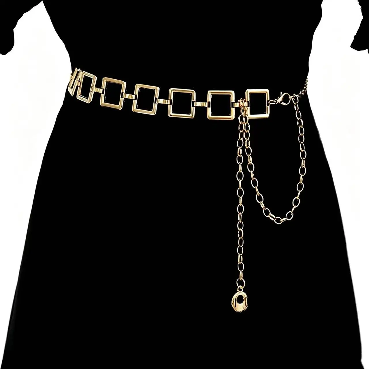 Square Waist Chain for Women, New Versatile Dress Chain Belt, Jk Pants Chain, Trendy Extended Accessory, Metal Waist Chain 110cm