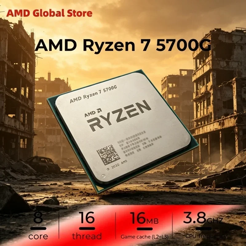 Nuevo y potente CPU de escritorio AMD Ryzen 7 5700G R7 5700G, zócalo AM4 sin embalaje, 8 núcleos y 16 hilos, hasta 4.6GHz, 16MB de caché L3