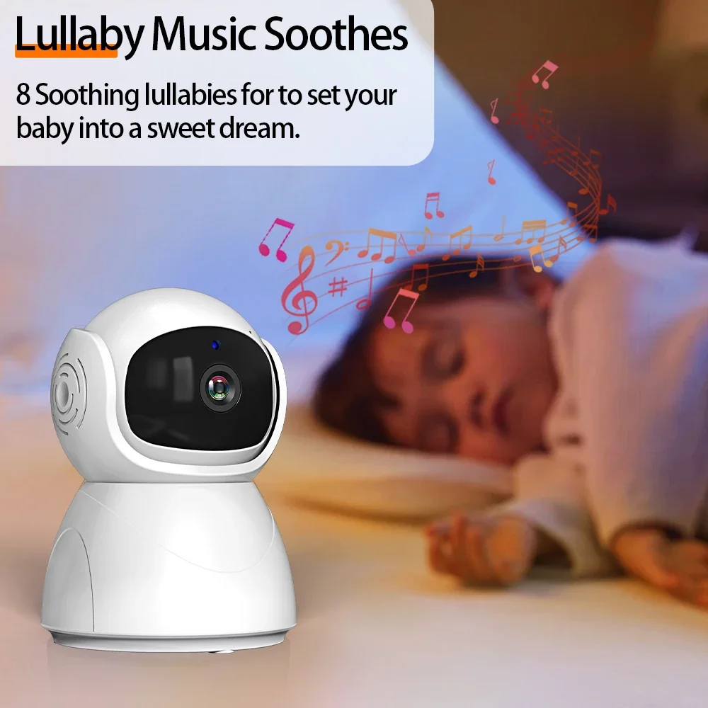 Cdycam Baby Monitor 5.0inch IPS Screen With Nanny PTZ Camera 2-way Audio Lullaby Camera Babysitter Night Vision Security Bracket
