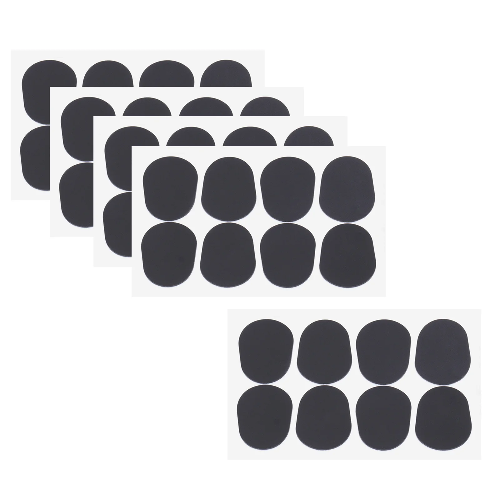 

40pcs Silicone Saxophone Dental Pads Black Oval Thin Adhesive Mouthpiece Patch For Alto Tenor Sax Clarinet Non Slip Comfort