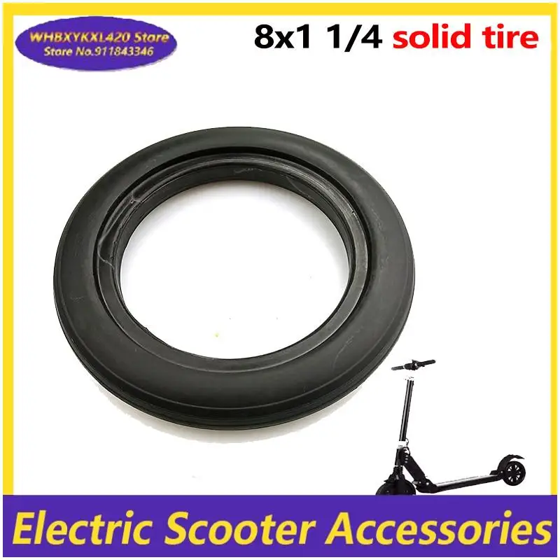 

8x1 1/4 solid tires are used for tire replacement in small electric scooters, baby strollers, hand carts, and shopping carts