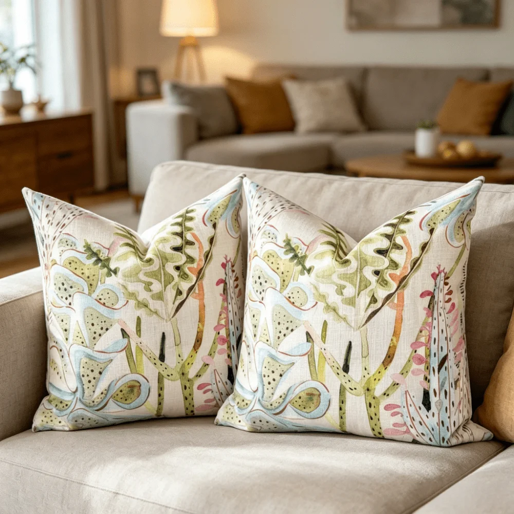 1/ 2pcs Pastel Coral Soft Velet Throw Pillow Cover For Sofa And Bed , Blush Throw Pillow Cover Floral Print, Modern Blush Pillow Cover, Outdoor Home Decor For Garden, Patio, Terrace, Best Housewarming Gift For Family And Friends