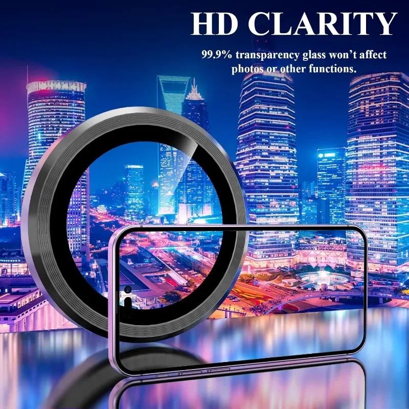 CxdEasy تثبيت عدسة زجاج حماية آيفون 16 15 14 13 12 11 برو ماكس زائد الذاتي محدد تثبيت حامي عدسة الكاميرا المعدنية