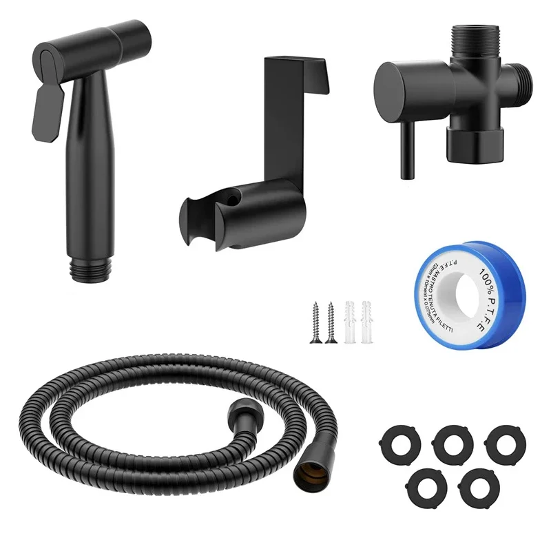 Handheld Toilet Bidet Sprayer Set Kit Stainless Steel Hand Bidet Faucet for Bathroom Hand Sprayer Shower Head Self Cleaning