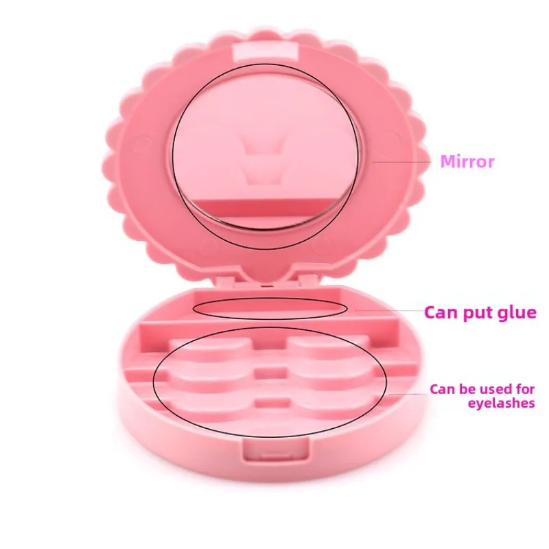 Scatola portaoggetti per ciglia finte Design con fiocco Organizzatore in plastica rosa per venditori di ciglia Display Strumento per trucco Accessori per ciglia Custodia per ciglia