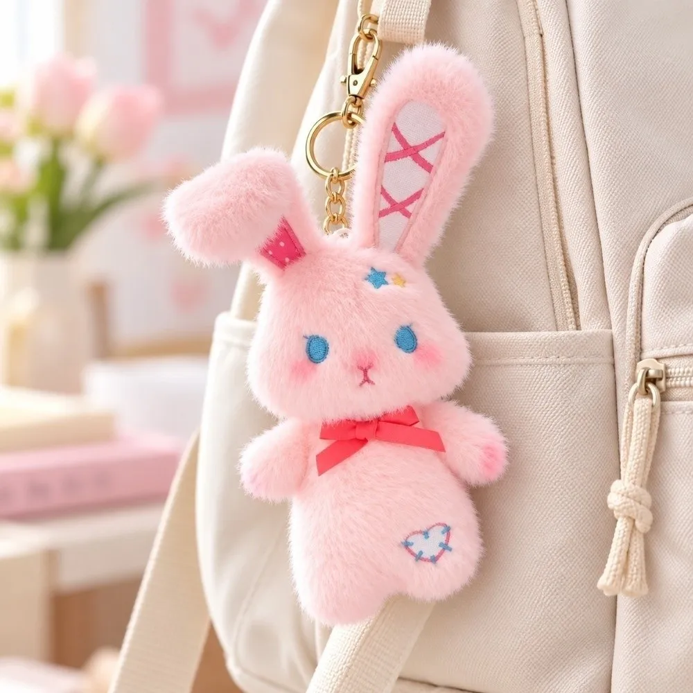 Soft Rabbit Plush Keychain Miniature Size Multi Colors Fluffy Bunny Pendant Lightweight Premium Cotton Astrology Bunny Keychain