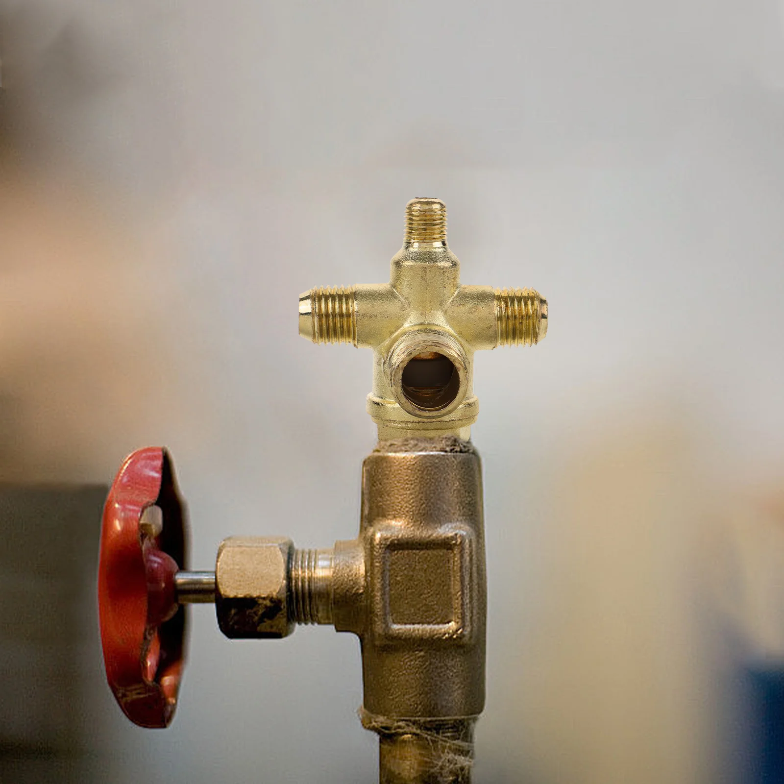 Zawór zwrotny dwu-rurkowy do kompresora powietrza, złącze pneumatyczne, zawór bezpieczeństwa, narzędzie do montażu.