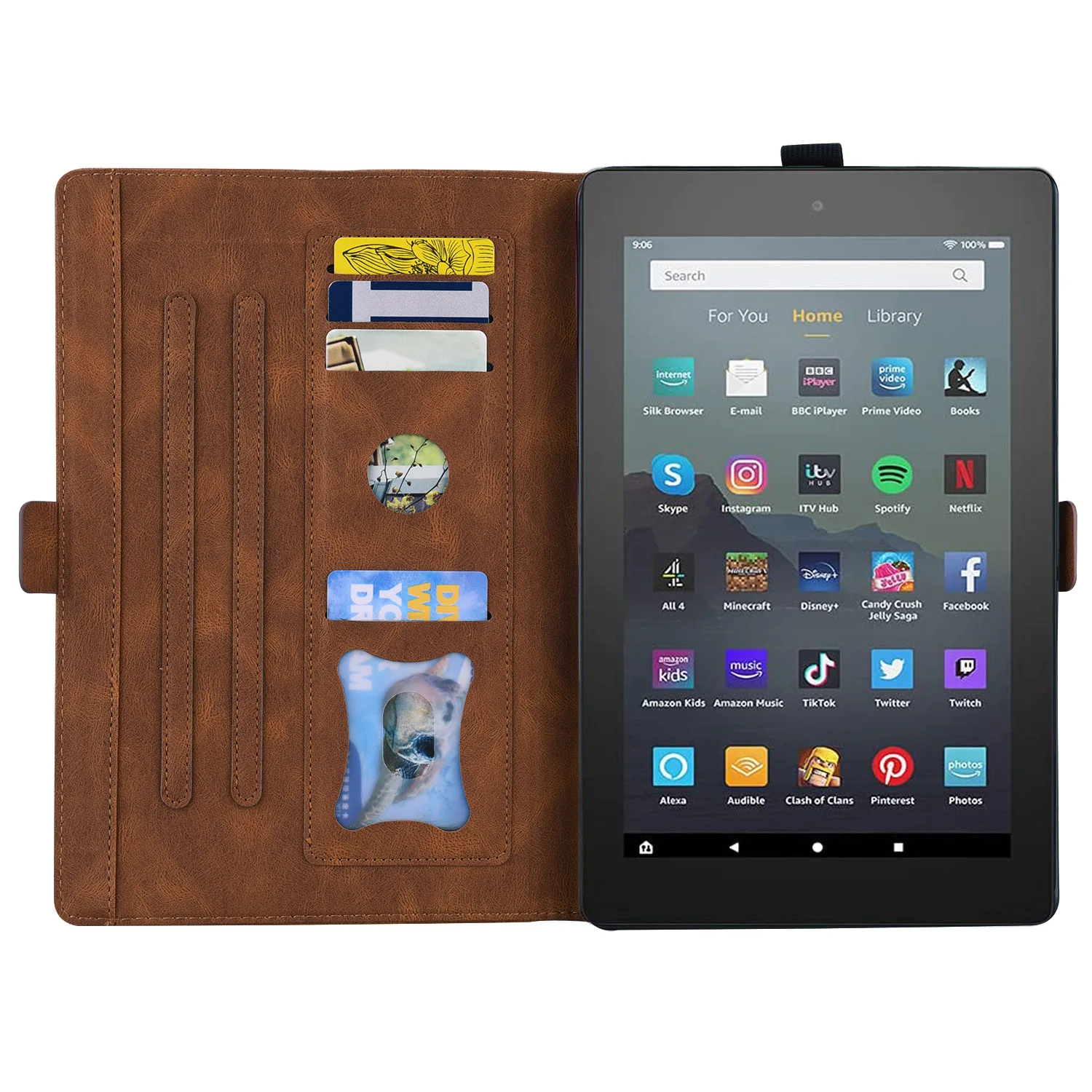 حافظة لجميع أجهزة Kindle Fire 7 2022 الجديدة مقاس 7 بوصة، حافظة ثلاثية الطي آمنة من مادة EVA، حامل كامل الجسم، غطاء لوحي واقٍ Funda