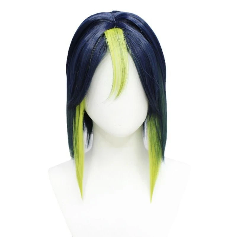 Spiel Genshin Impact Forest Patrol Officer Rollenperücke Tighnari Spielfigur Haarteil Bar Kopfbedeckung Highlight Farbverlauf Kurzes Haar