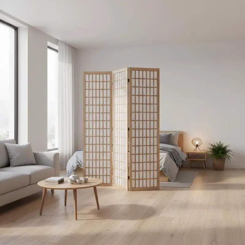 Paravent 4 panneaux japonais pliable, séparateur d'espace, bureau, chambre, restaurant, naturel, livraison locale