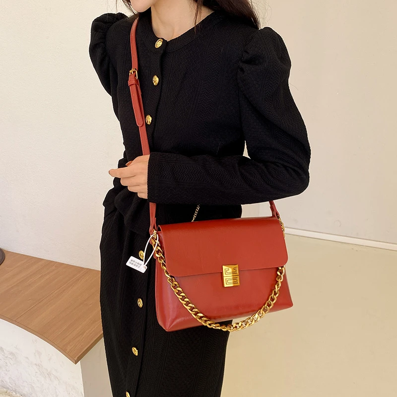 حقيبة كتف جلدية مصممة شهيرة للنساء حقائب يد كلاسيكية أنيقة #3