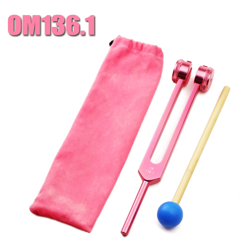 

Pink OM136.1 Tuning Fork Yoga 136.1C Chakra Reflex Hammer Body Muscle Relaxation Spiritual Healing Sound 136.1Hz Vibration Tool