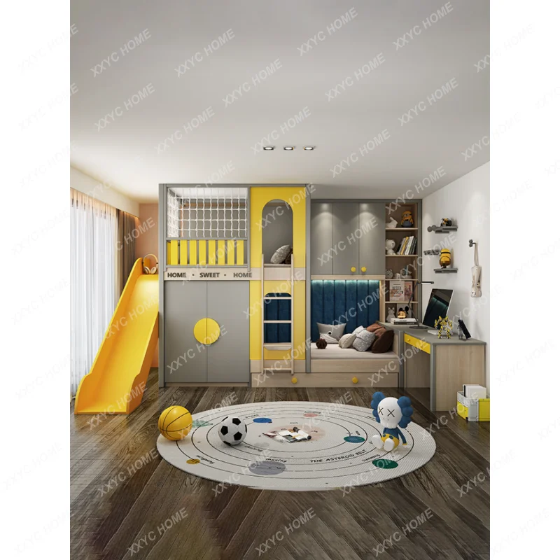 Giguo Jiguo-litera escalonada personalizada para habitación de niños, combinación de tobogán con armario, altura ajustable, casa completa