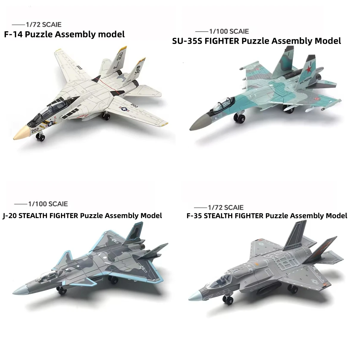 

1/72 Игрушечный Истребитель Танк T14 Модель Комплект SU35 SU57 F22 F14 Самолет B2 Игрушки AH64 EC665 Орнамент Сувенир Коллекция Образование