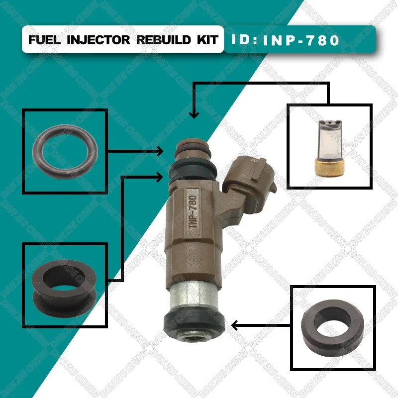 Fuel Injector Service Repair Kit Filters Orings Seals Grommets for INP-780 INP-781 Mazda Protege 1.8L 626 2.0L 99-02