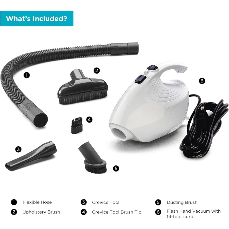 Flash Mini Handheld Vacuum with Attachments, Powerful Corded Hand Vacuum for Craft and Sewing Projects