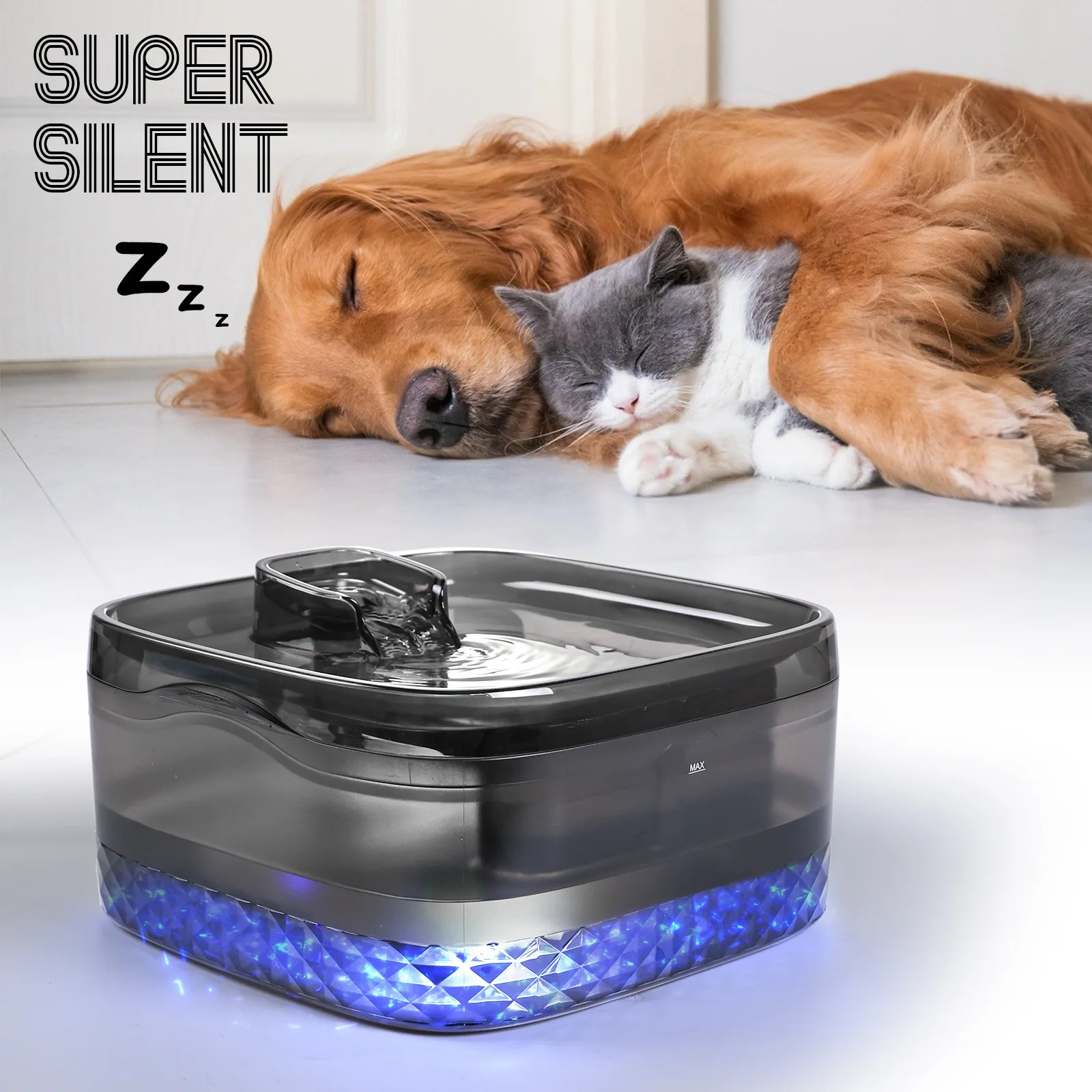 

stainless steel pet water dispenser, cross-border cat water feeder, smart pet product, best-selling dog water dispenser