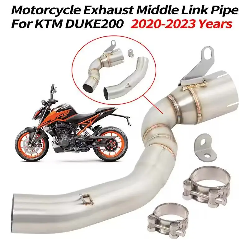 ل KTM DUKE200 DUKE 200 2020 2021 2022 2023 نظام عادم الدراجة النارية أنبوب الوصلة الأوسط 51 مللي متر الهروب موتو الفولاذ المقاوم للصدأ #1