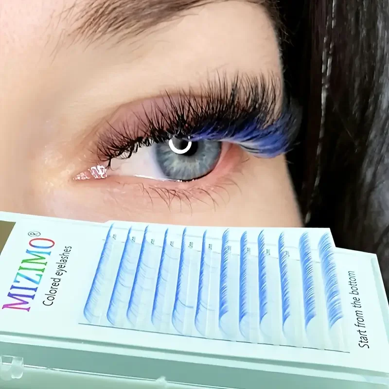 White-haired Colorful Pointed Double-color Eyelash 0.07 Soft Curled Bright Color 8-13 Single Grafted False Eyelash