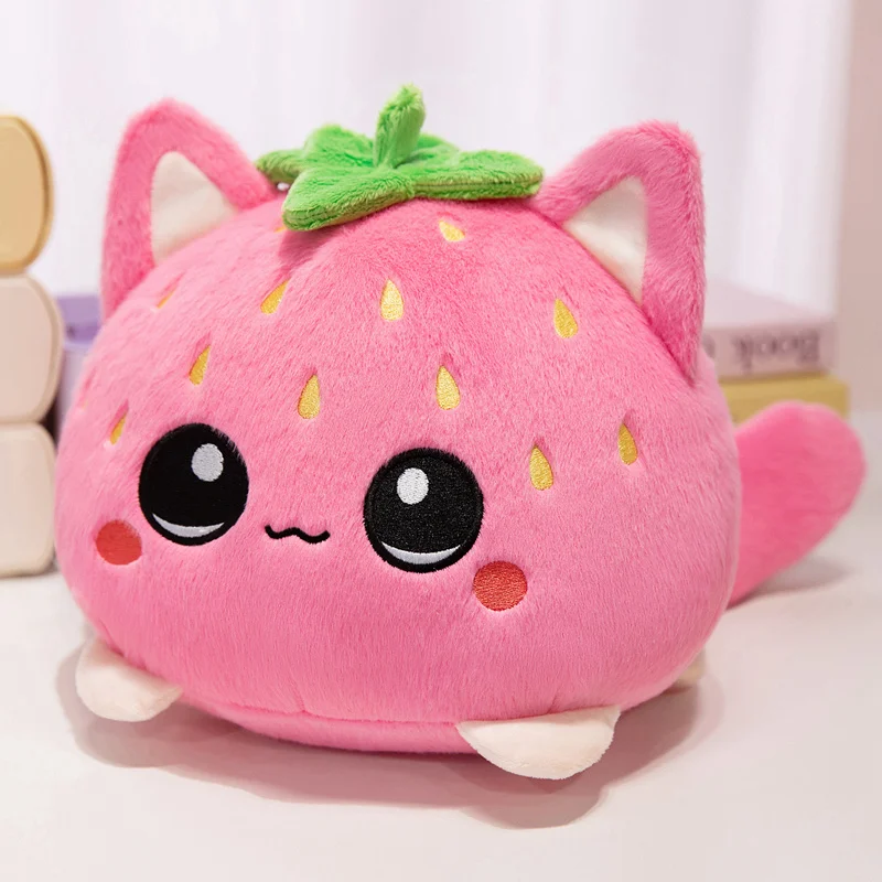 1Pc 10/20/25cm Nette Erdbeere Katze Peluche Spielzeug Kawaii Katze Puppe Obst Erdbeere Kätzchen Kissen schöne Schlüsselbund Dekoration Geschenk