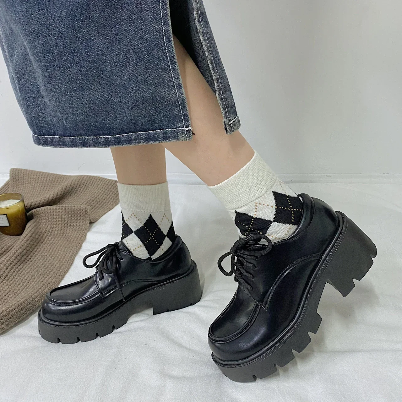 Japanese School Uniform Jk Student Shoes Girls Women Kawaii Lolita Soft Sister Round Toe Platform low Heel shoes Mary Jane Shoes