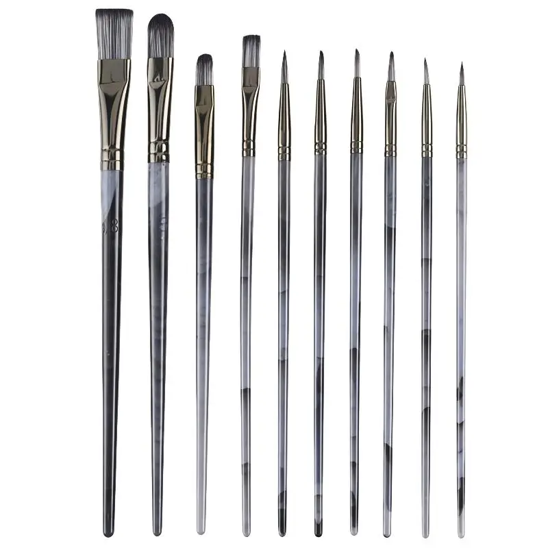 10Pcs Professional Colorful Oil Painting Brushes Nylon Hair Artist Paint Brush Set Watercolor Acrylic Paintbrush
