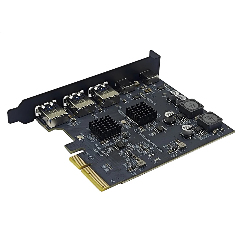 Karta rozszerzeń USB PCI Express X4 do 2 portu USB C + 3Port USB3.2 Gen2 10Gbps Adapter PCI-e do 3.1 USB typu C HUB do pulpitu