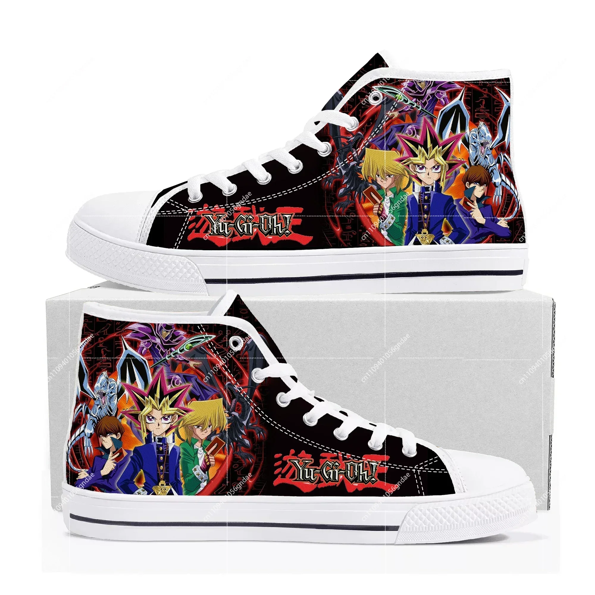

Yu Gi Oh High Top Sneakers Hot Cartoon Game Mens Womens Teenager High Quality Fashion Canvas Shoes Casual Tailor Made Sneaker