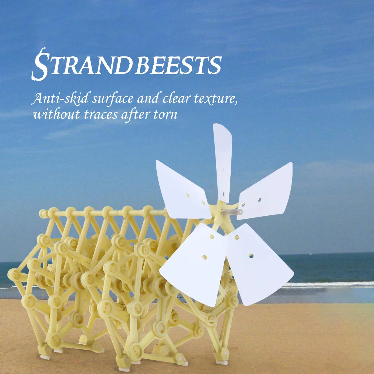 

Funny Wind-Powered Strandbeest Robot Assembly Walker DIY Kit Plastic Wood 20x13cm Educational Engineering Stem