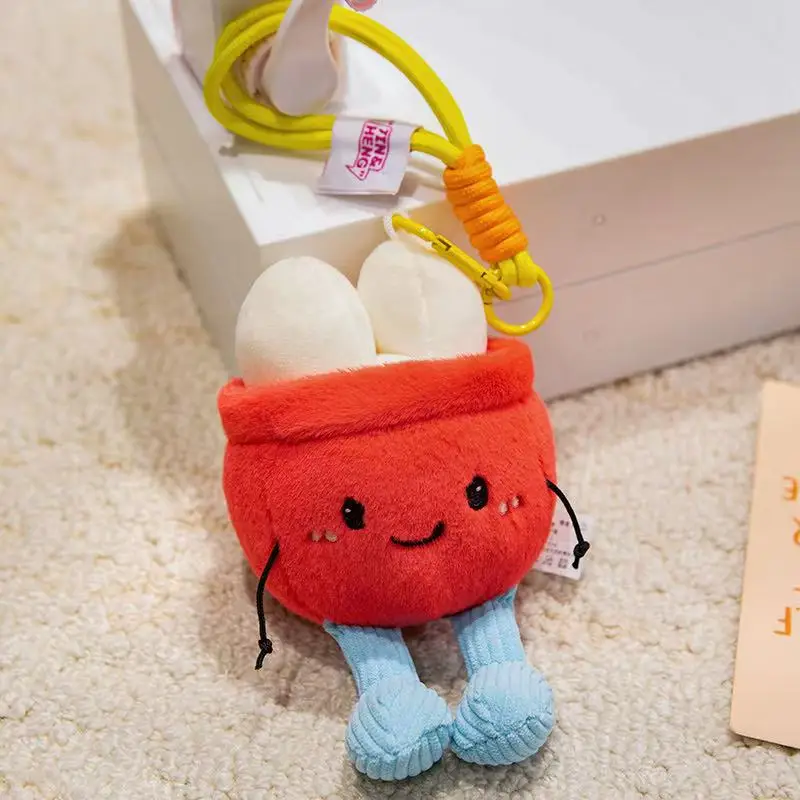 Mochila de pulpa de café simulada de 15cm, muñeco colgante de peluche, juguete de dibujos animados de Anime, bonito regalo de cumpleaños para niños, muñeca divertida