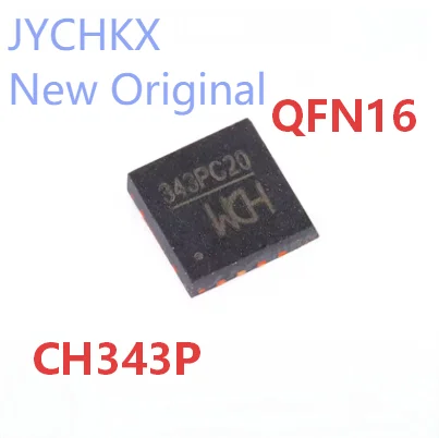 5-100PCS CH343P QFN16 Silk-screen 343P USB to high-speed serial port chip In Stock