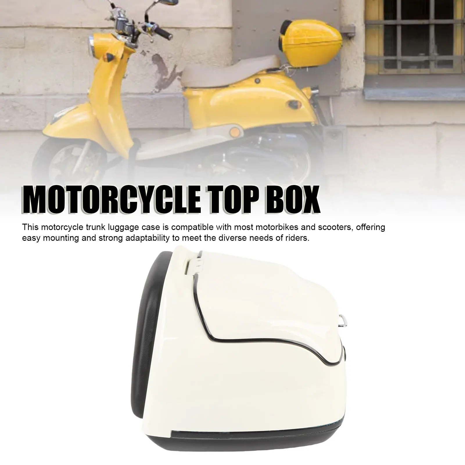 

38L Motorcycle Top Box Waterproofing Universal Fit with Key Lock Base Plate Motorcycle Luggage Trunk Tail Storage Carrier Case