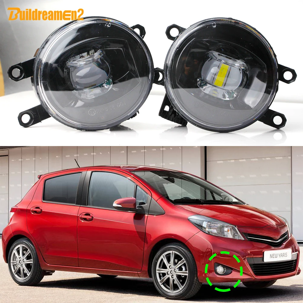 2 Pcs Car LED Lens Fog Light Assembly 30W H11 For Toyota Yaris P13 Hatchback 2010 2011 2012 2013 2014 2015 2016 2017 2018 2019