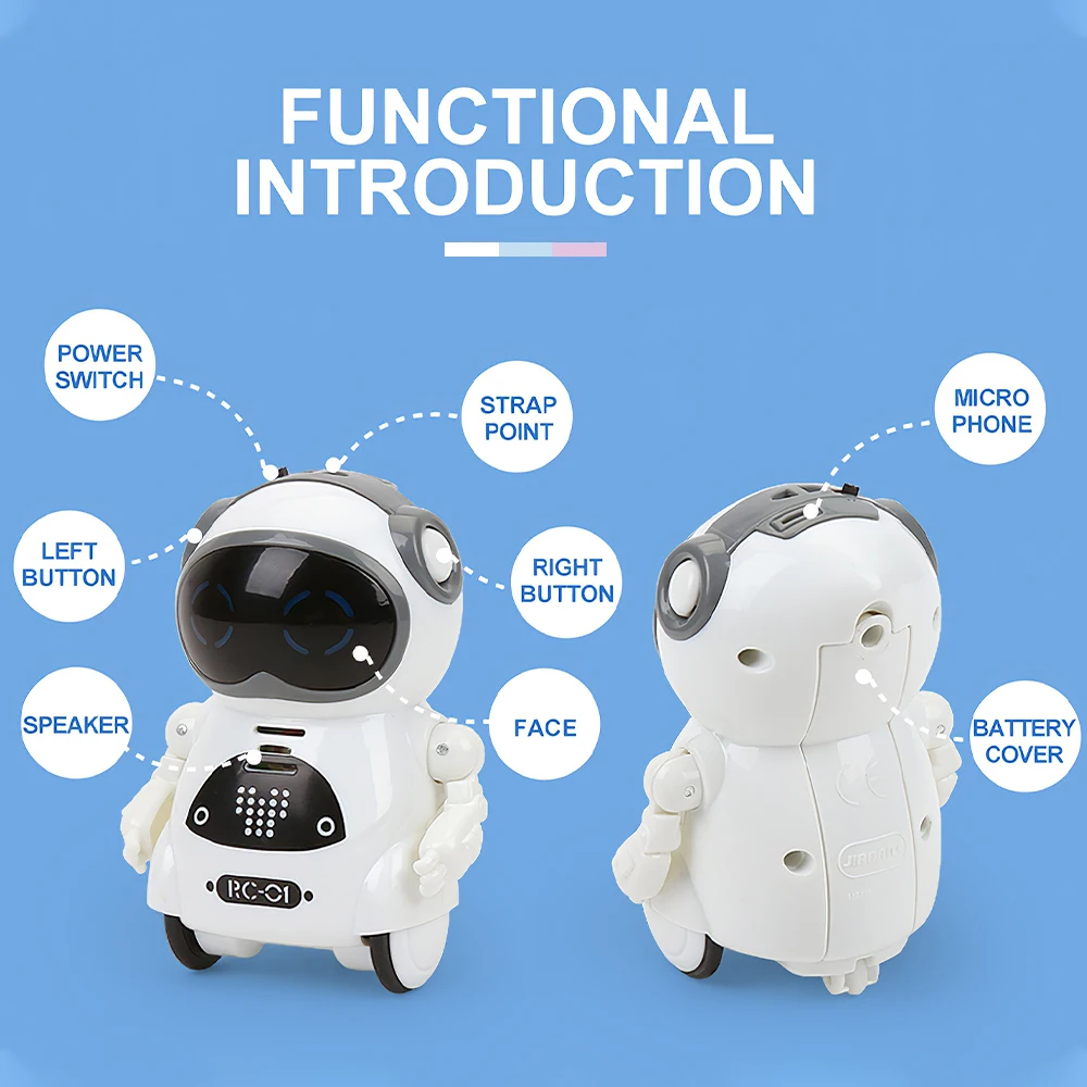 939A Pocket Robot Talking Interactive Dialogue Voice Recognition Record Singing Dancing Telling Story Mini Robot Toy