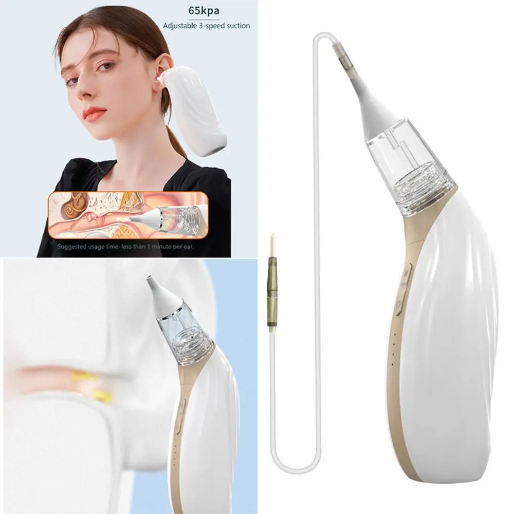 

3-ступенчатый регулируемый вакуумный инструмент для удаления ушной серы, интеллектуальный малошумный инструмент для сбора ушной серы, уход за ушами, вакуумные наборы для чистки ушей