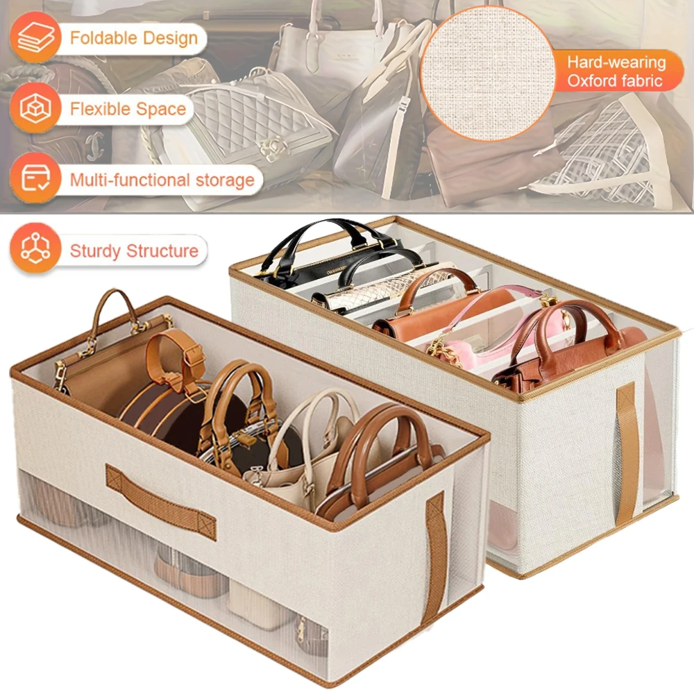 

1/5 Grids Handbag Storage Box Closet Handbag Organizer Wardrobe Clothes Thickened Pants Sweatshirt Shirt Storage Box Compartment