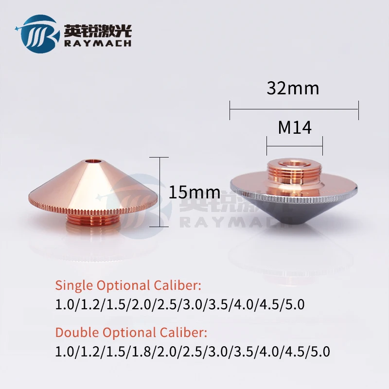 Raymach Raytools oryginalne dysze laserowe pojedyncze podwójne chromowane warstwy D32 kaliber 1.0-5.0mm do cięcia metalu głowicy