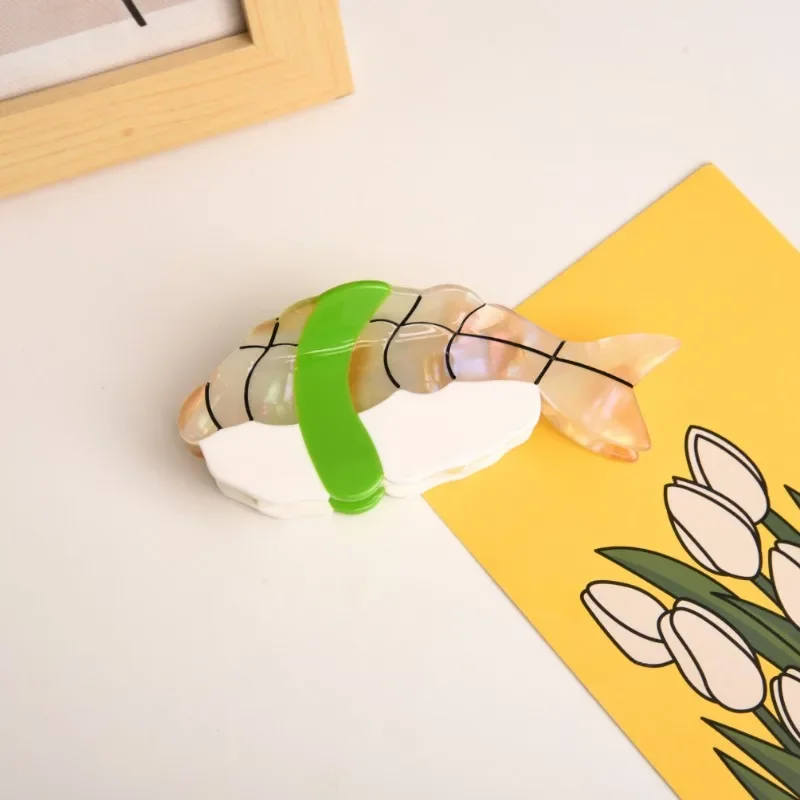 

Creative Food Sushi Hair Claw Eco-Friendly Acetate Claw Clip Delicious Shrimp Crab Hair Clip Hair Accessories for Women Girls