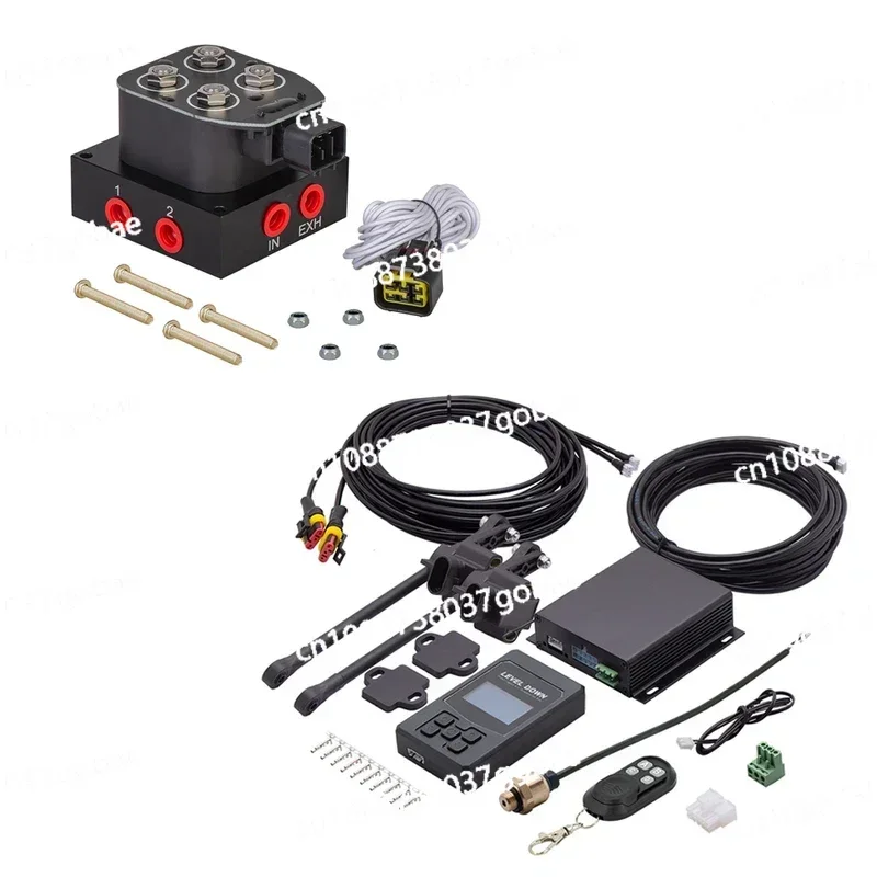 Universal 12V Auto Air Ride Suspension Electronic Control System with Solenoid Valve KIT W/ Height Sensor Bluetooth/Remote/APP