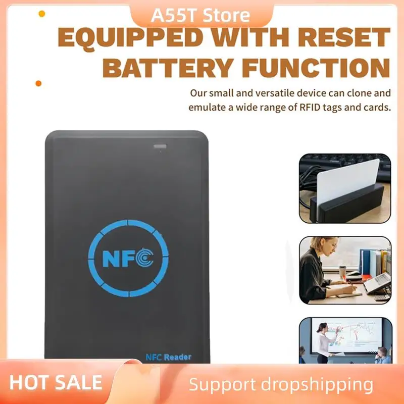 

A55T HID Duplicator 5-Band NFC Smart Chip Reader/Writer+ 3X CUID Keychain 125K 13.56M Copier Tag Clone ID IC Keychain Key Copy