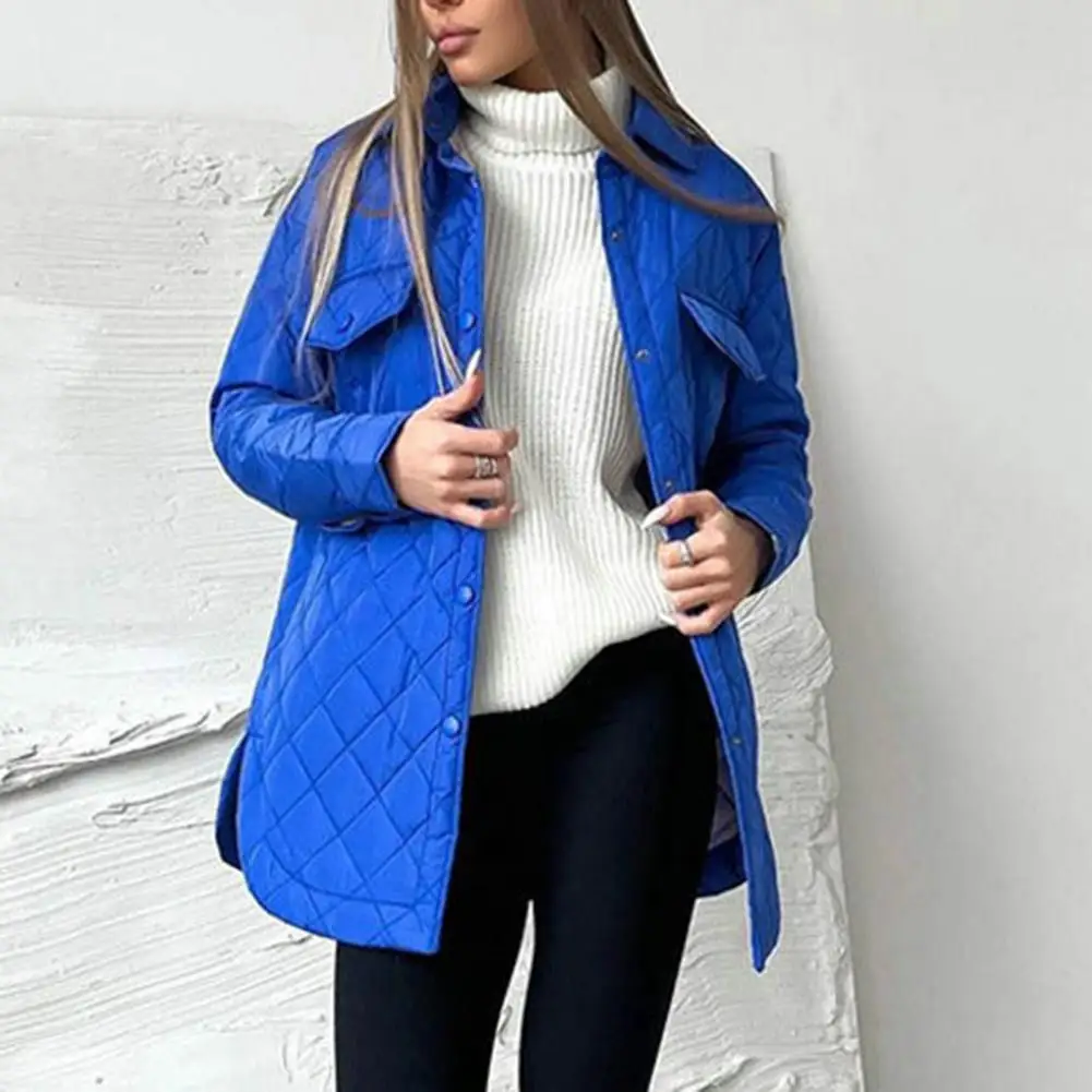 Winter Oversized xl Hooded Single-breasted Big Pocket Mid Length Women Coats Vintage Lightweight Warm Outwear New Loose Jackets