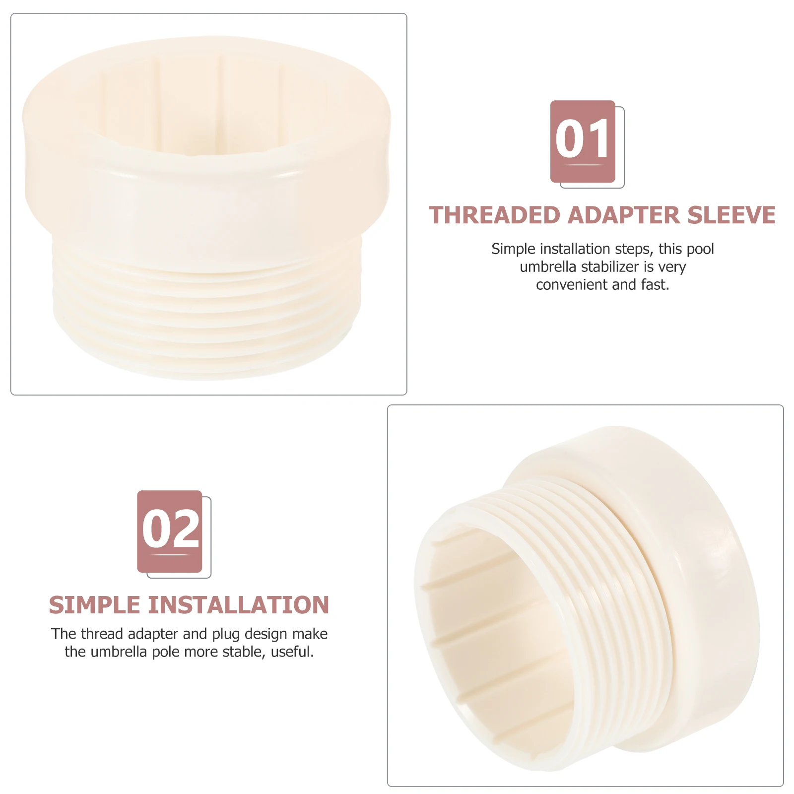 

2Pcs Patio Umbrella Stabilizer Adapter Compatible with Pool Deck Outdoor Umbrellas Robust Plastic Build Ensures Long Term