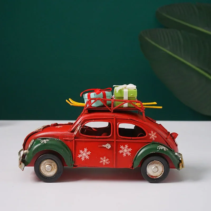 Christmas Decoration Car Model Iron Metal Miniature Retro Industrial Style Gift Bar Cafe Restaurant Soft Props Li view 5