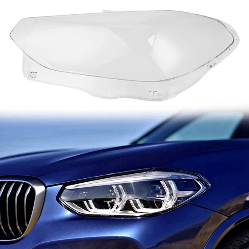 1Pair Front Headlight Lens Cover For BMW X3 X4 G01 G02 G08 2018-2021 Head Light Lamp Lampshade 63117466131 63117466132